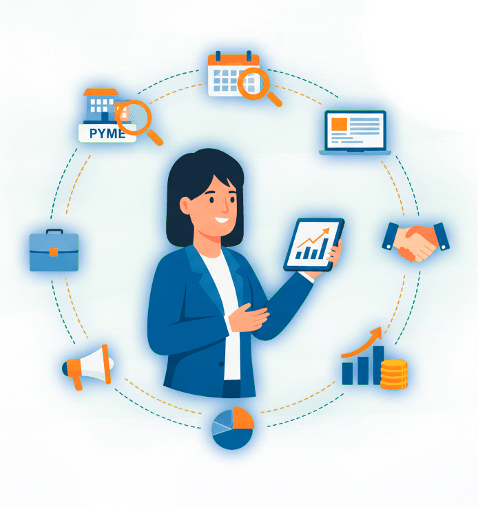 Emprendedores que trabajan con pymes